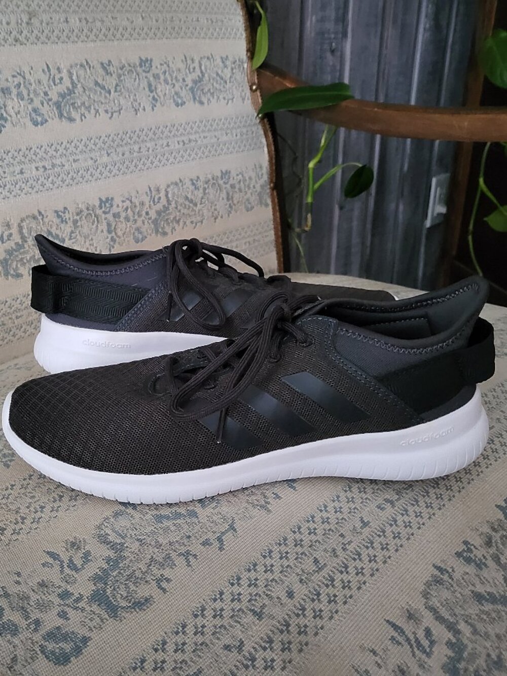 NWOT Adidas Cloudfoam QT Flex Black White Running Sneakers Shoes Sz 7